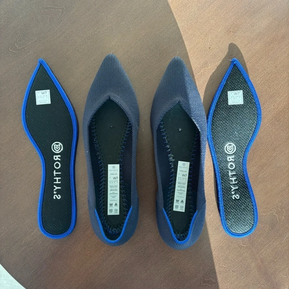 Rothy's Women’s The Point Maritime Navy‎ Slip On Flats Ballet, Size 7